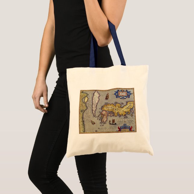 Antique Map of Japan by Mercator and Hondius Tote Bag (Front (Product))