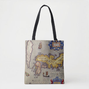 Antique Map of Japan by Mercator and Hondius Tote Bag