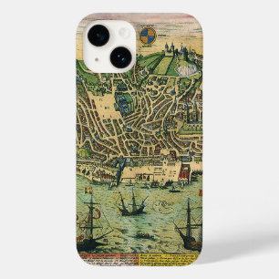 Antique Map of Lisbon, Portugal by Braun/Hogenberg Case-Mate iPhone 14 Case