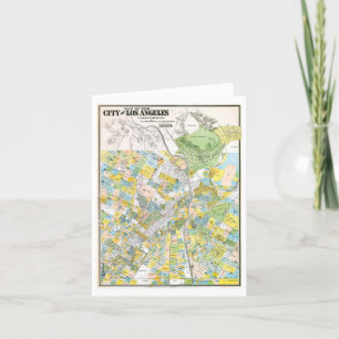 Antique Map of Los Angeles Note Card