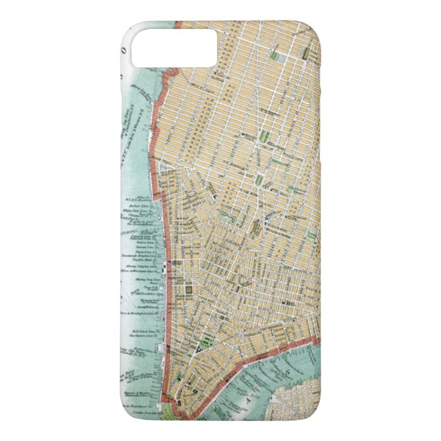 Antique Map of Lower Manhattan and Central Park Case-Mate iPhone Case (Back)