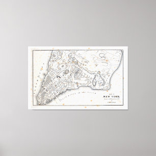 Antique Map of New York Canvas Print