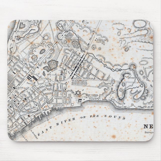 Antique Map of New York Mouse Mat (Front)
