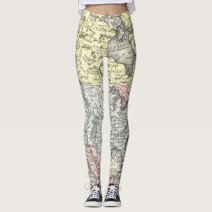 Antique Map of North America Leggings