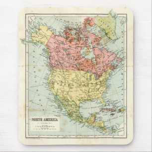 Antique map of North America Mouse Mat
