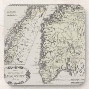 Antique Map of Norway Coaster