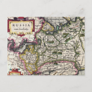 Antique Map of Russia Postcards - Peter Kaerius