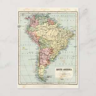 Antique map of South America Postcard