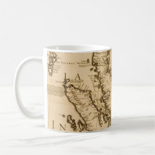 Antique Map of South East Asia 1687 Coffee Mug