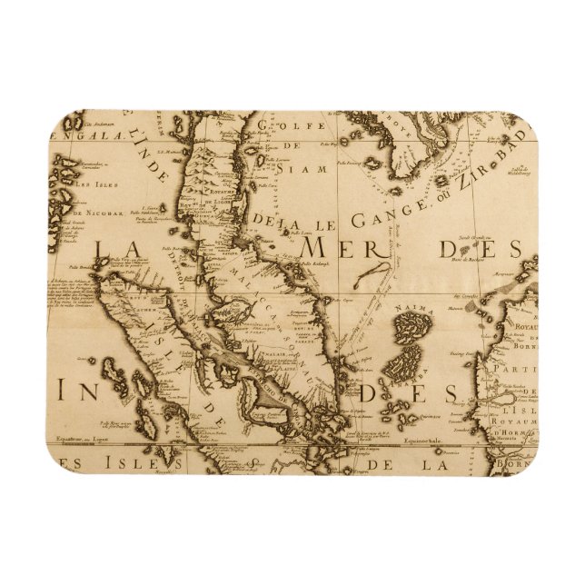Antique Map of South East Asia | 1687 Magnet (Horizontal)