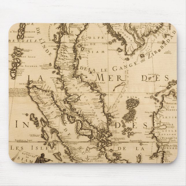 Antique Map of South East Asia | 1687 Mouse Mat (Front)