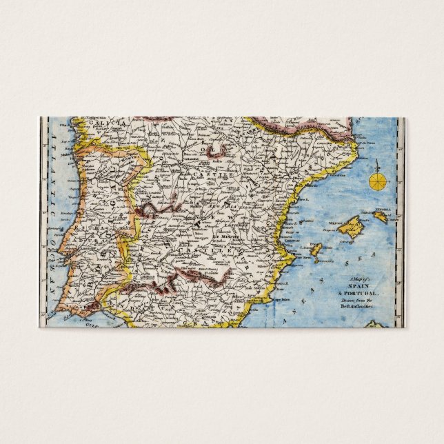 Antique Map of Spain & Portugal circa 1700s (Front)