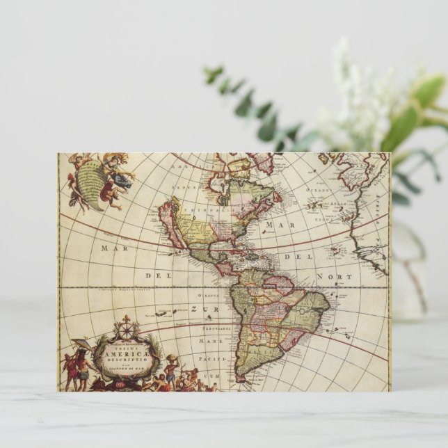 Antique Map of the Americas by Johannes De Ram (Standing Front)