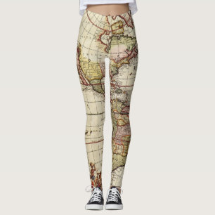 Antique Map of the Americas by Johannes De Ram Leggings