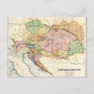 Antique map of the Austrian Empire Postcard