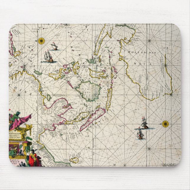 Antique Map of the East Indies Mouse Mat (Front)
