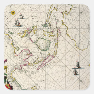 Antique Map of the East Indies Square Sticker