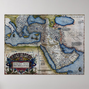 Antique Map of The Middle East Poster
