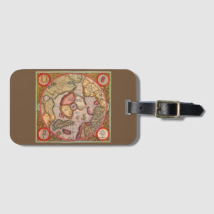 Antique Map of the North Pole Map by Mercator Luggage Tag