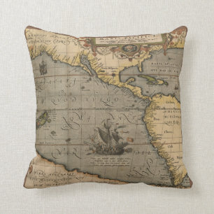 Antique Map of the Pacific Ocean Cushion