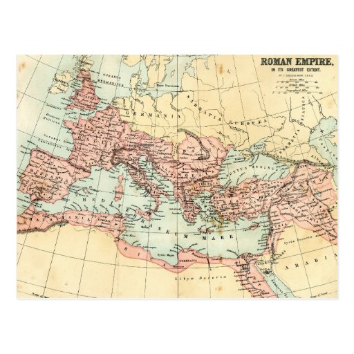 Image of Antique map of the Roman Empire Postcard