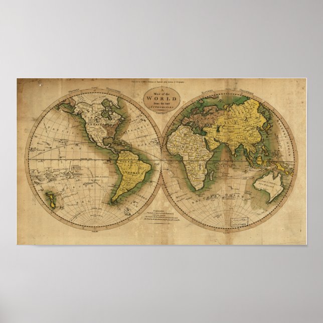 Antique Map of the World - 1795 Poster (Front)