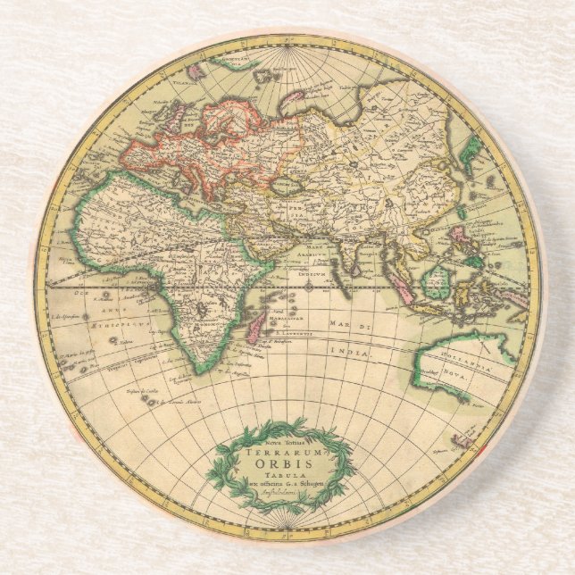Antique Map of the World Coaster (Front)