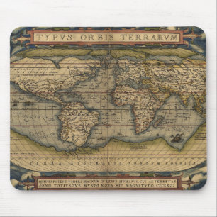Antique Map of the World Mouse Mat