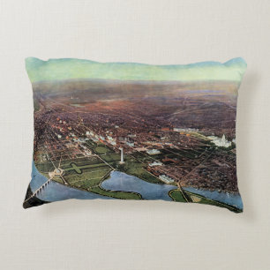 Antique Map of Washington DC and the Potomac River Decorative Cushion