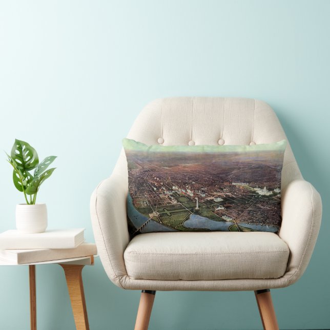 Antique Map of Washington DC and the Potomac River Lumbar Cushion (Chair)