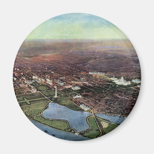 Antique Map of Washington DC and the Potomac River Magnet (Front)