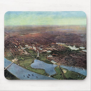 Antique Map of Washington DC and the Potomac River Mouse Mat