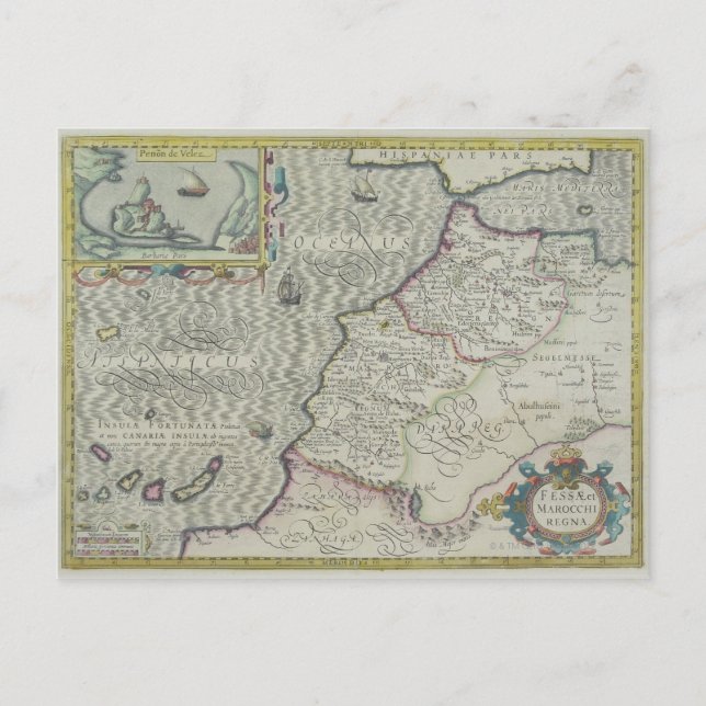 Antique Map of West Africa Postcard (Front)