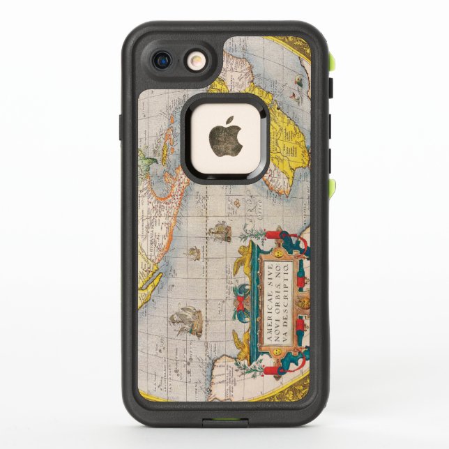Antique Map of Western Hemisphere Circa 1579 LifeProof iPhone Case (Back)