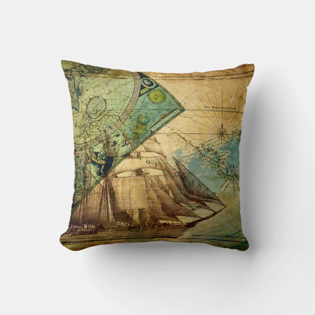 Antique Map - Pillow (Front)