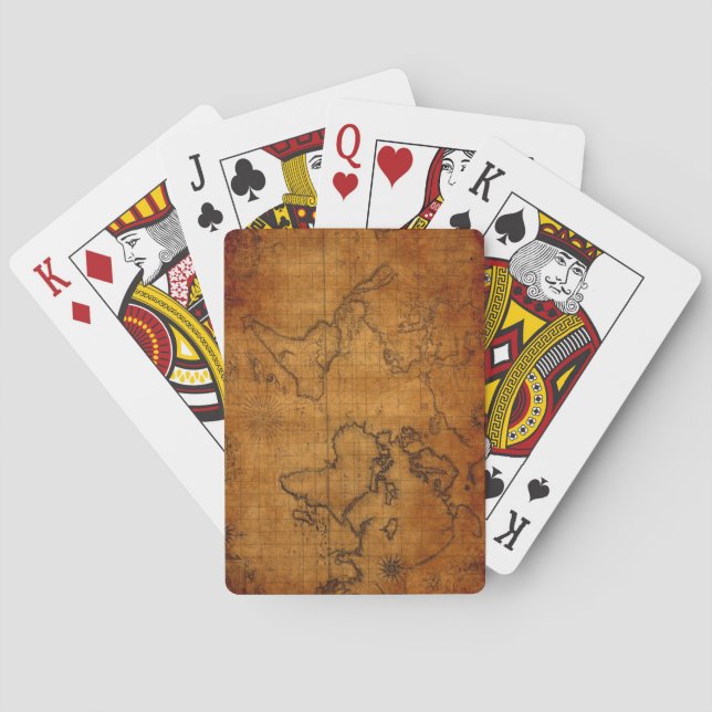 Antique Map Playing Cards (Back)
