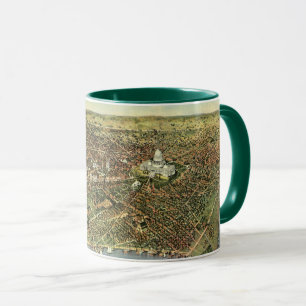 Antique Map with a Panoramic View of Washington DC Mug