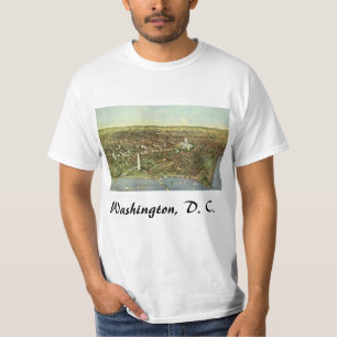 Antique Map with a Panoramic View of Washington DC T-Shirt