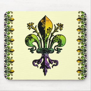 Antique Mardi Gras Fleur Mouse Mat