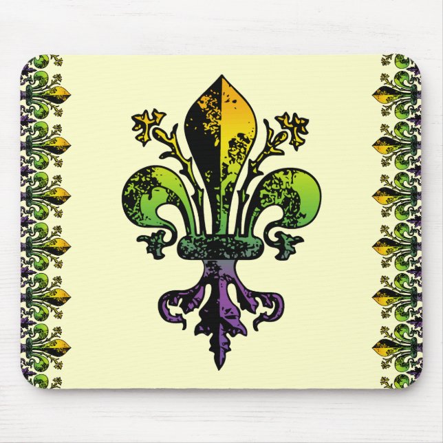 Antique Mardi Gras Fleur Mouse Mat (Front)