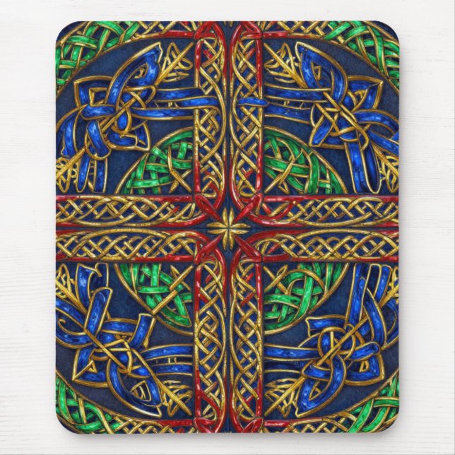 Antique Mediaeval Celtic Knots Mouse Mat (Front)