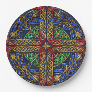 Antique Mediaeval Celtic Knots Paper Plate