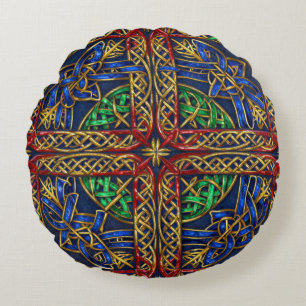 Antique Mediaeval Celtic Knots Round Cushion
