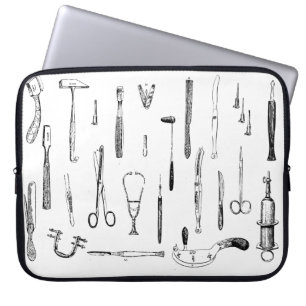 Antique medical instruments diagram laptop sleeve