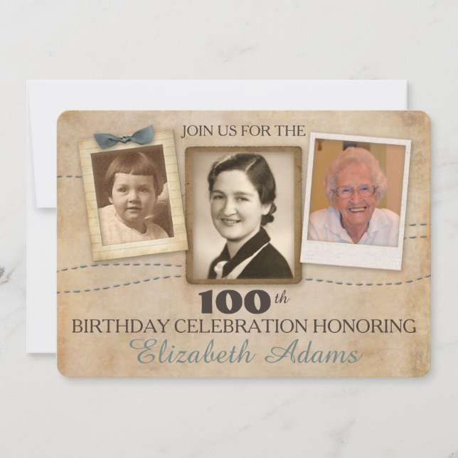 Antique Memories | Three Photograph Invitation (Front)