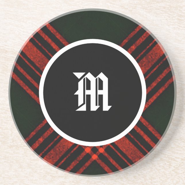 Antique Menzies Hunting Tartan Clan Plaid Coaster (Front)