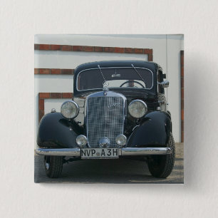 antique mercedes 15 cm square badge