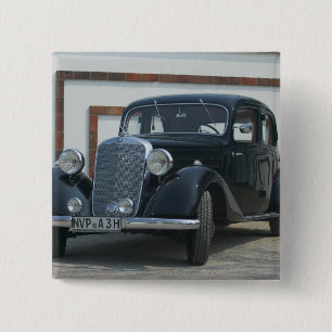 antique mercedes 3 15 cm square badge