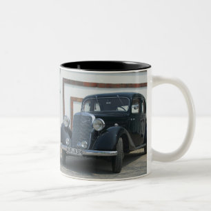 antique mercedes 3 Two-Tone coffee mug