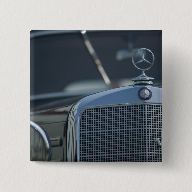 antique mercedes 4 15 cm square badge (Front)